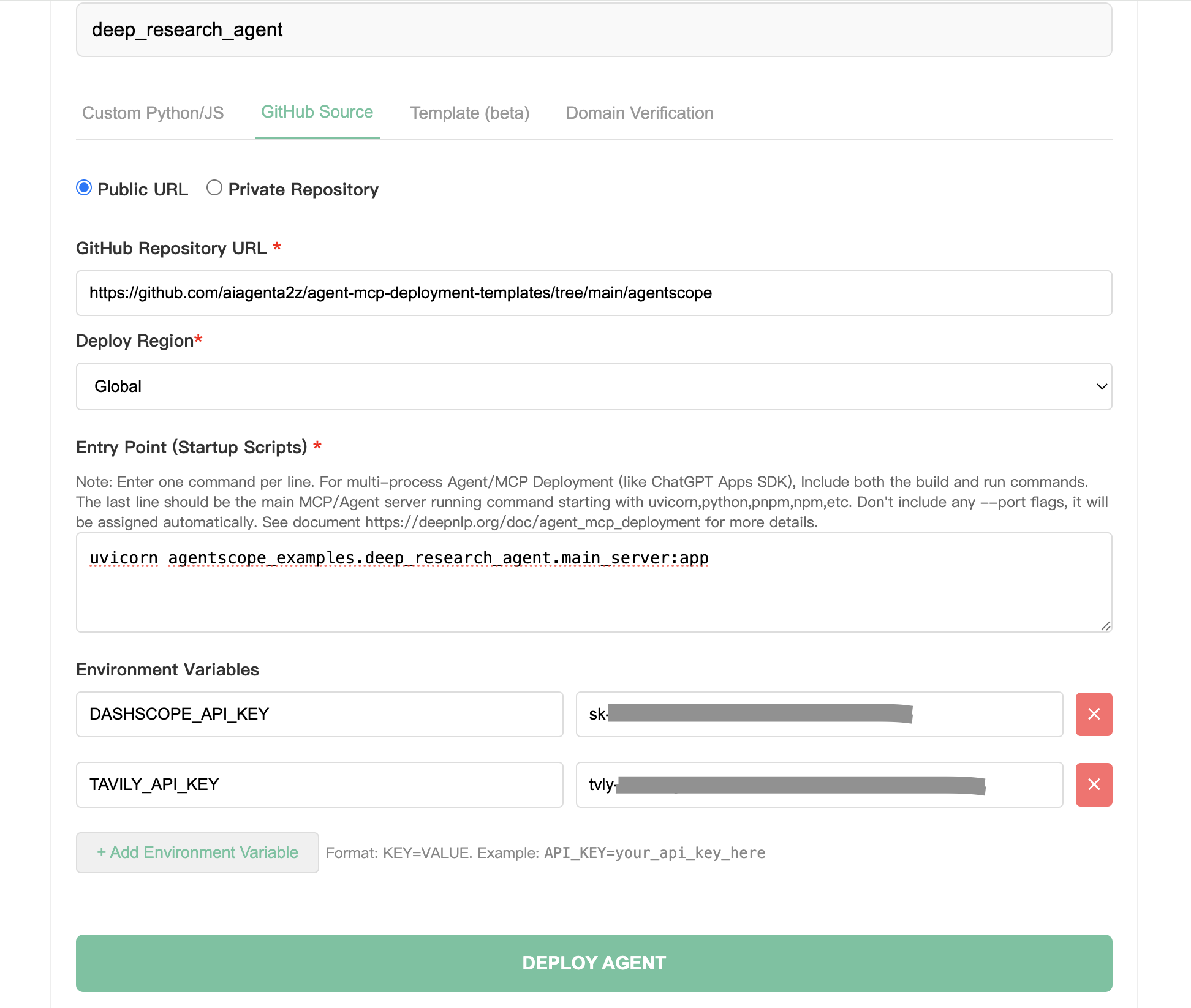 AgentScope Deployment