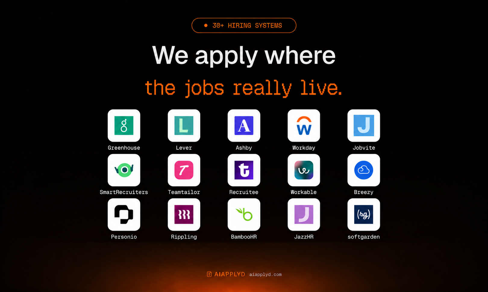 It applies on 30+ hiring systems, where the jobs actually live