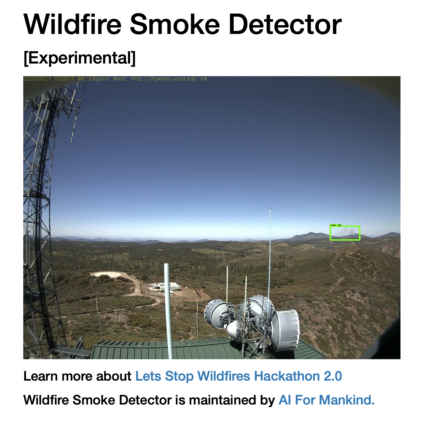 Wildfire Smoke Detector in Action