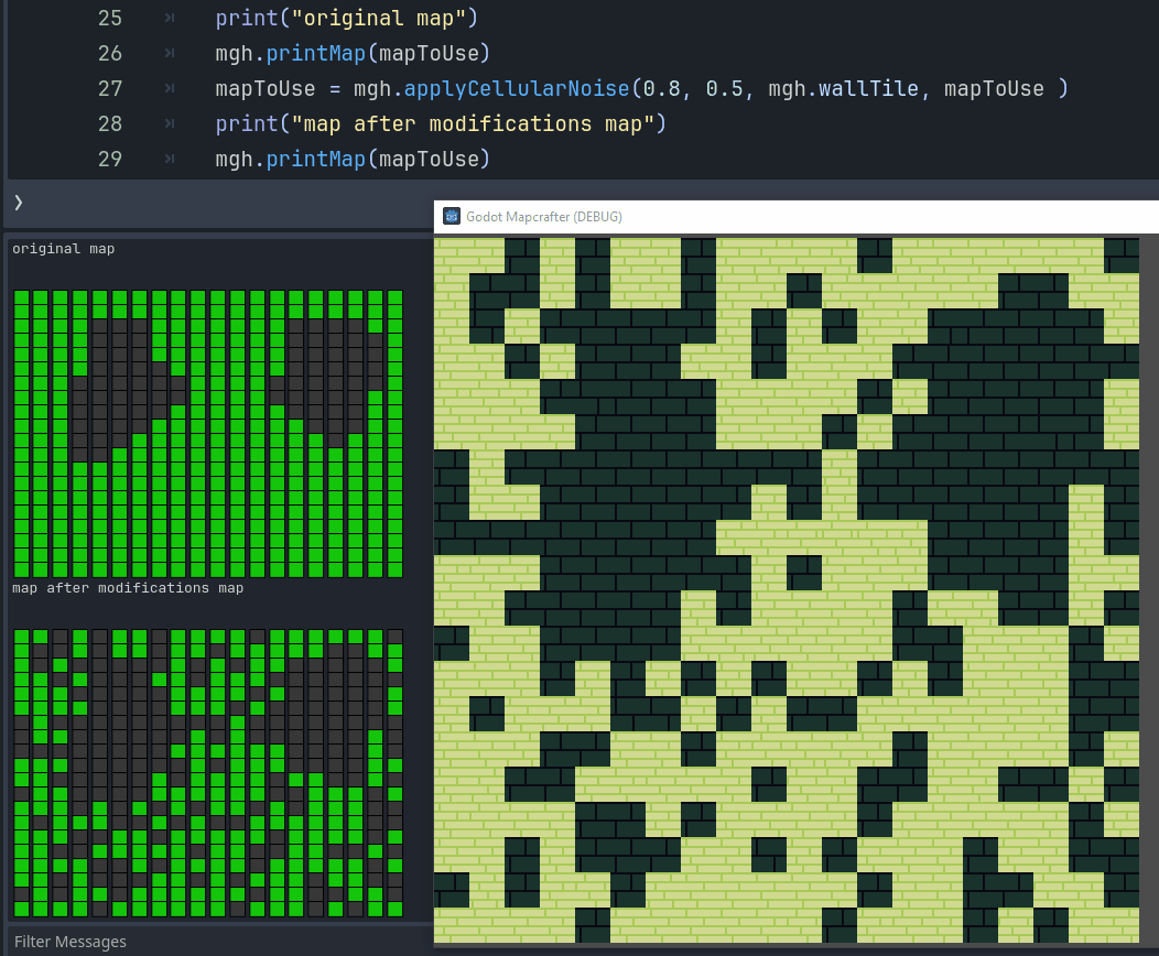 A map being modified using cellular noise.