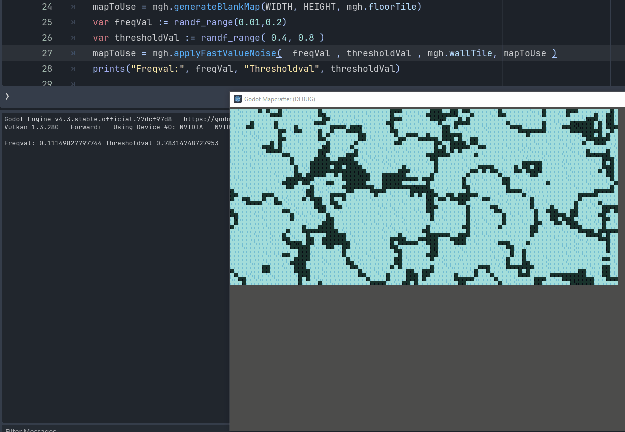 A map being generated using value noise.