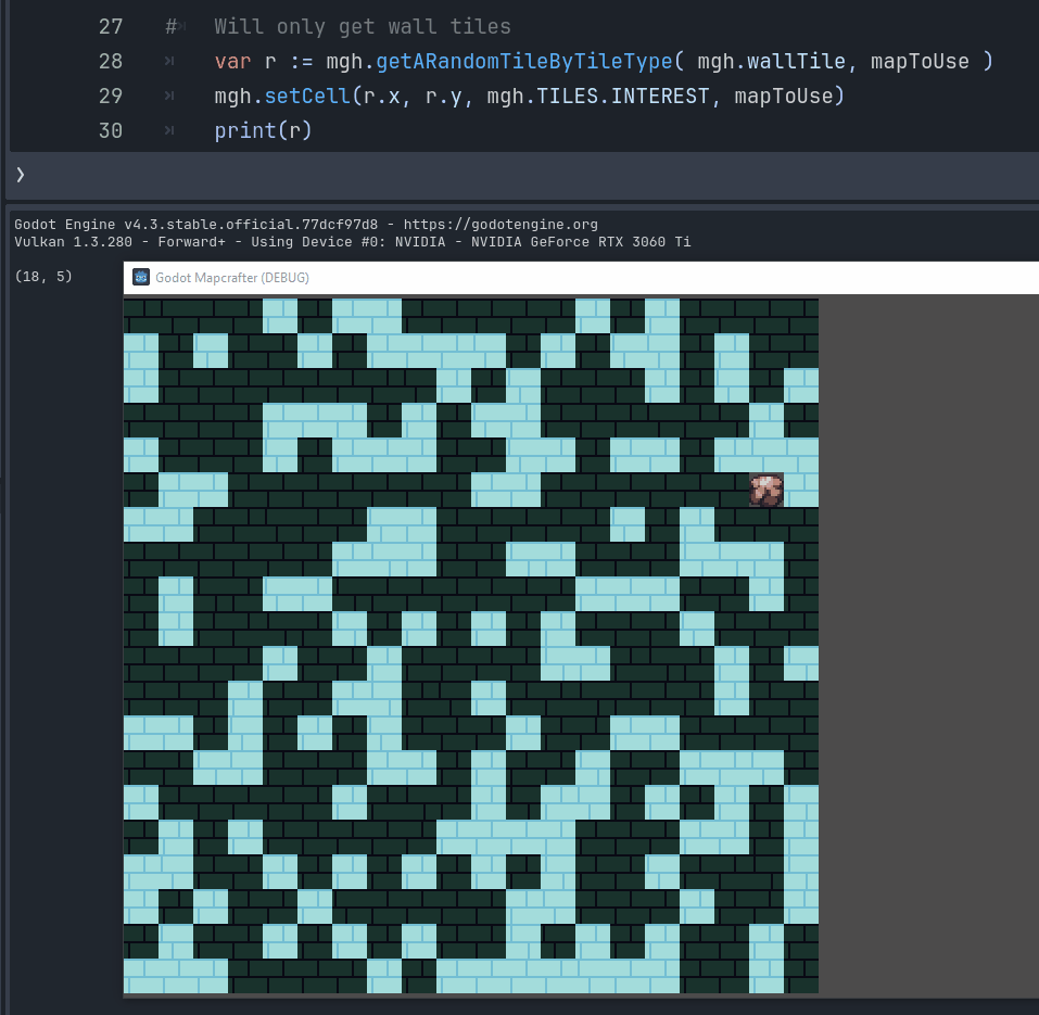 Selecting a random tile of a specific type from the map.