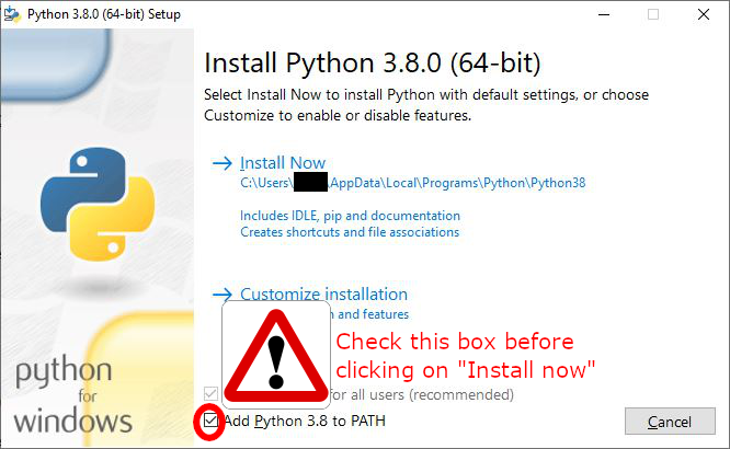 Screenshot of Windows Installer with PATH
