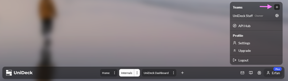 Create a Team - UniDeck Documentation