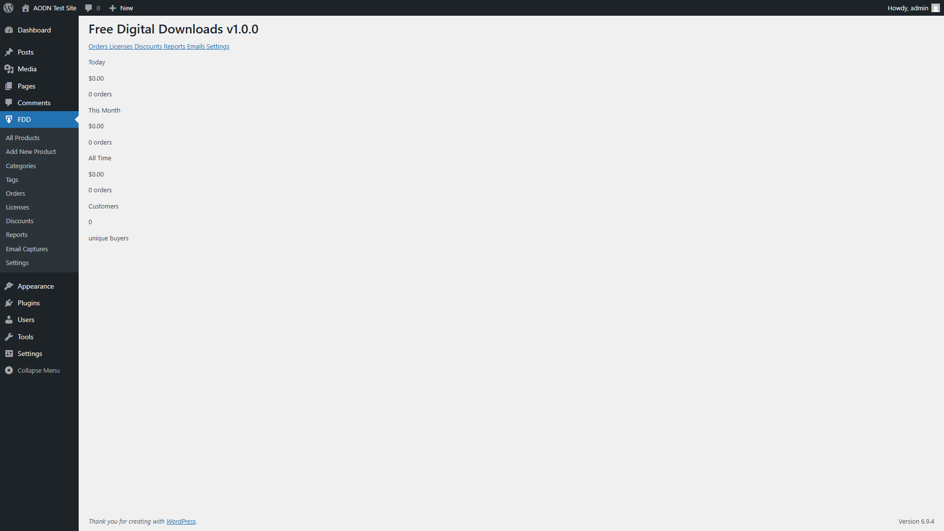 Sales reports dashboard