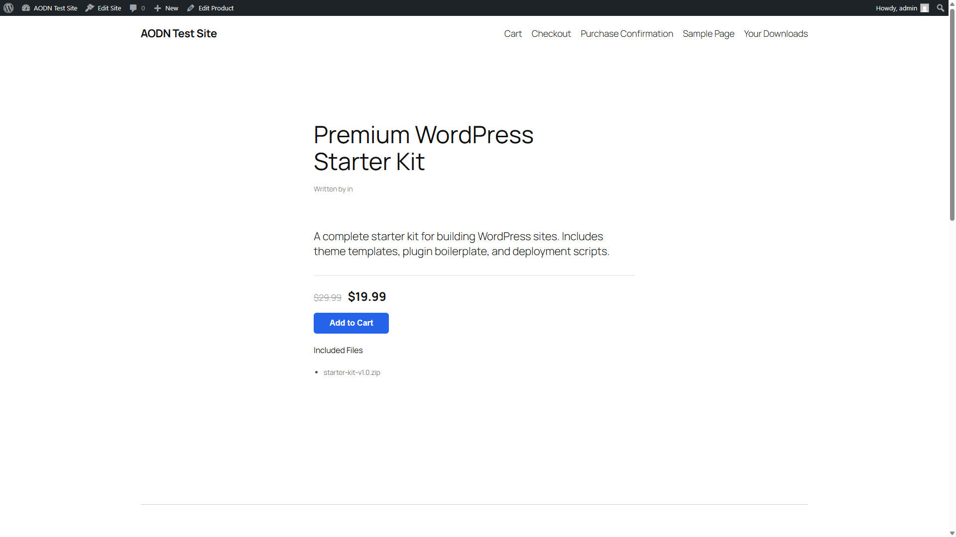 Frontend product page