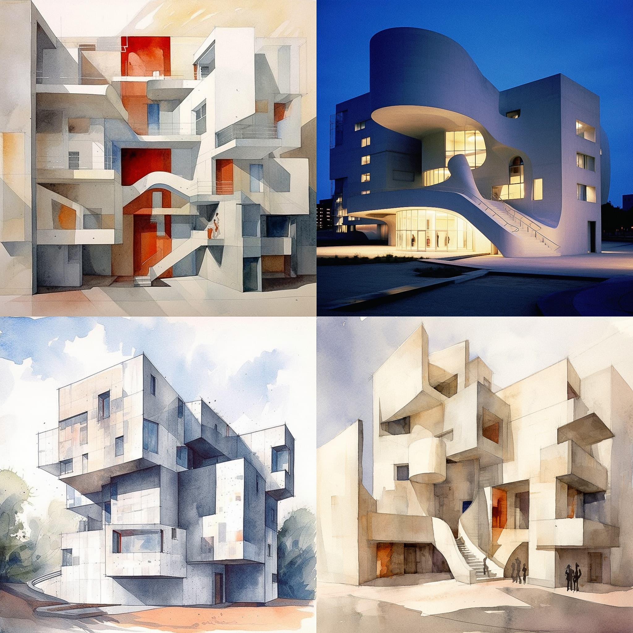 Modern Architectural Watercolor