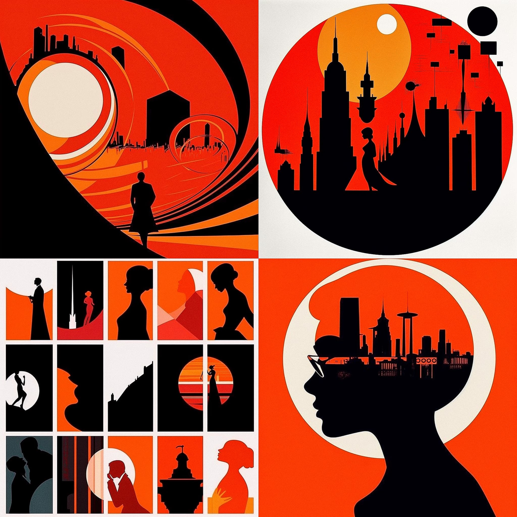 Retro Futurism Silhouettes