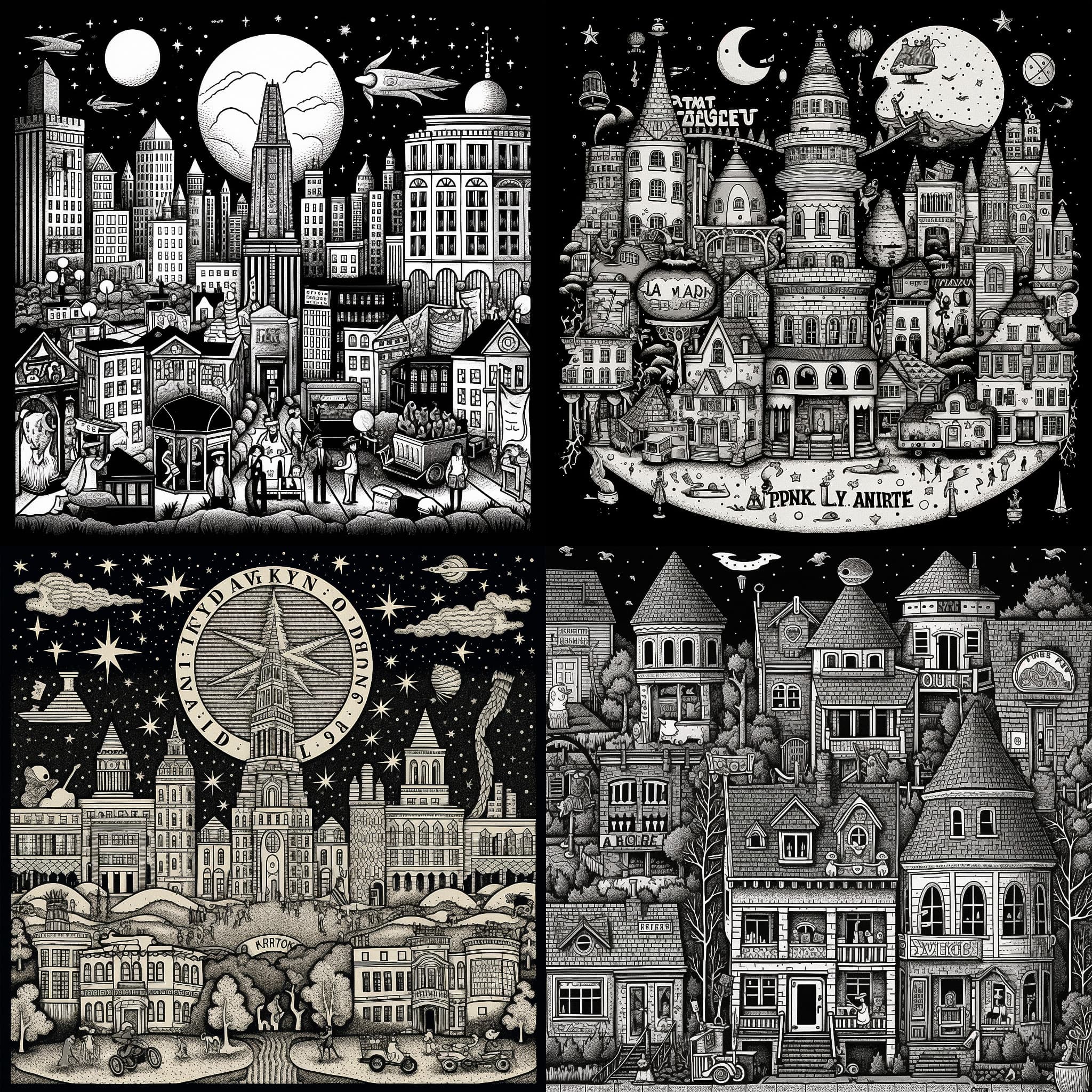 Monochrome Whimsical Urban
