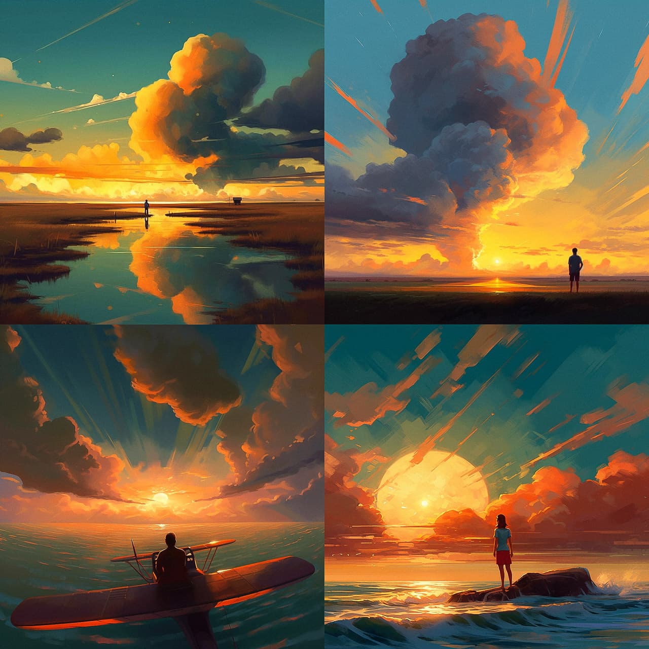 Vivid Sunset Impressionism