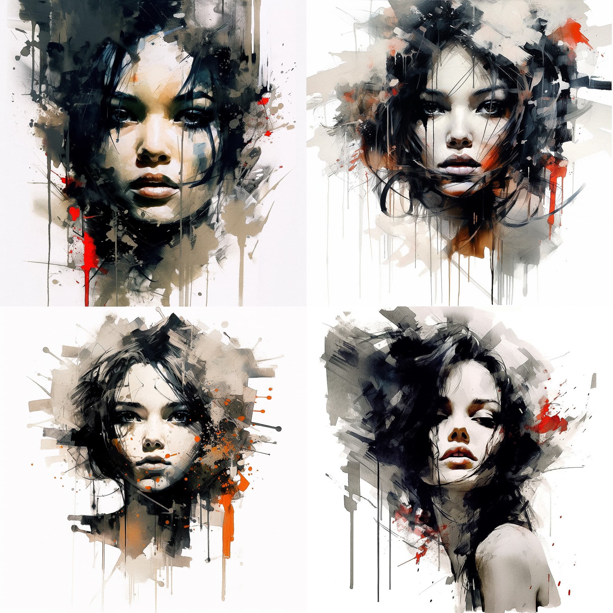 Abstract Expressionist Portraits