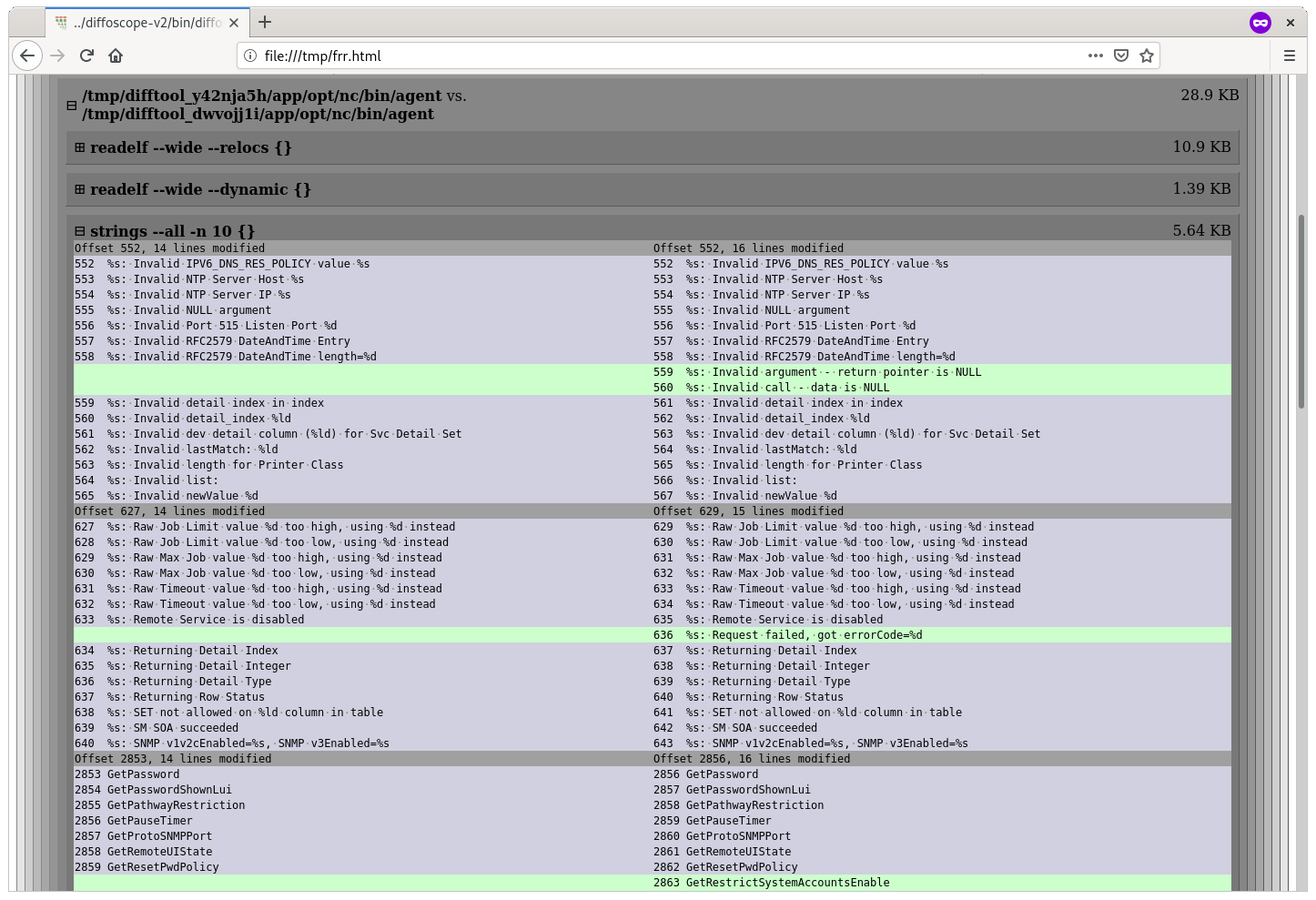 Diffoscope example