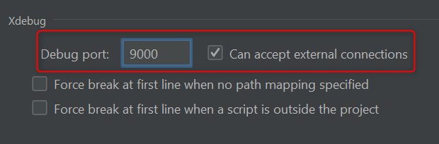 PhpStorm debug config image