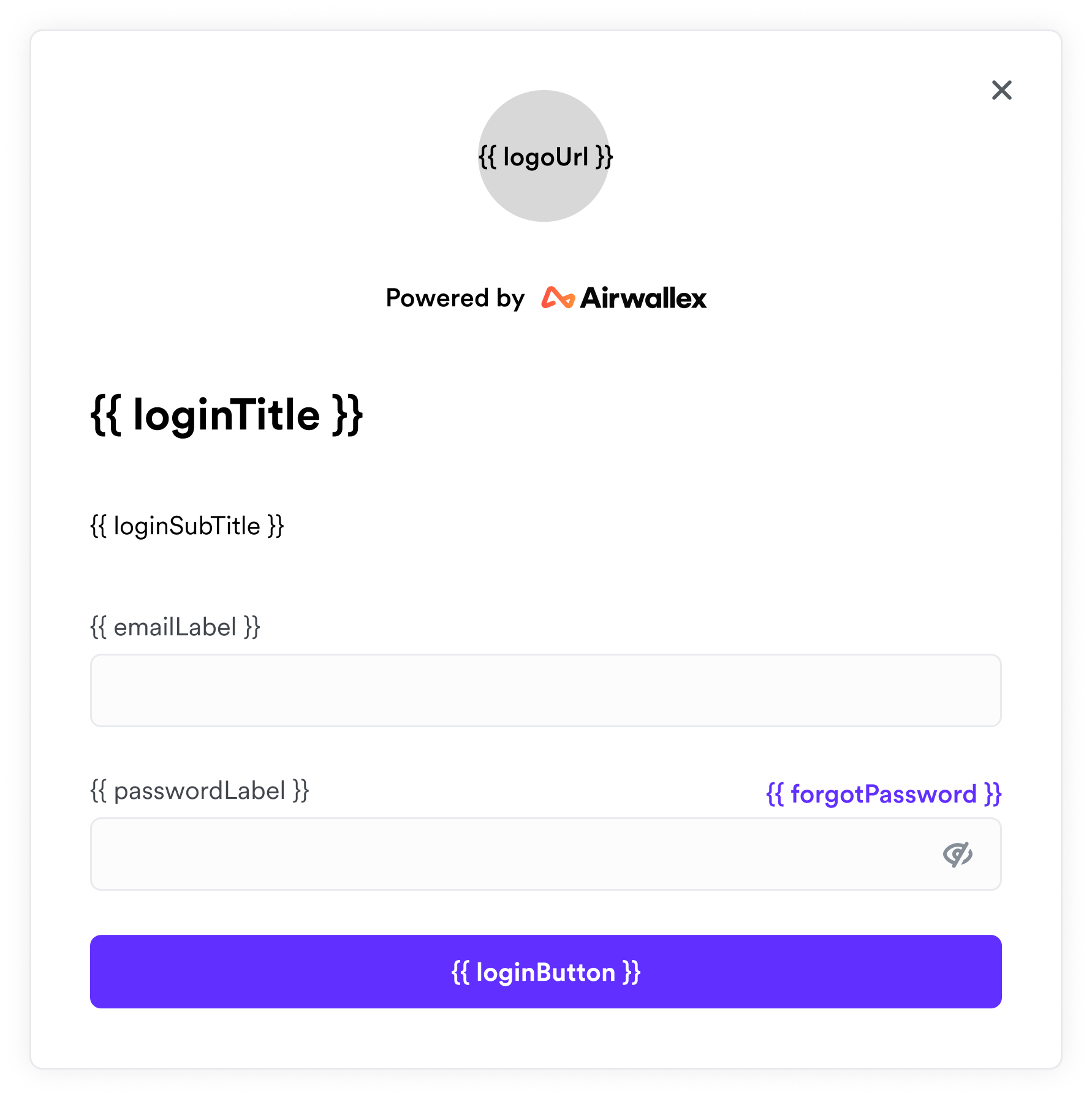 Customizable Parts in Login Page
