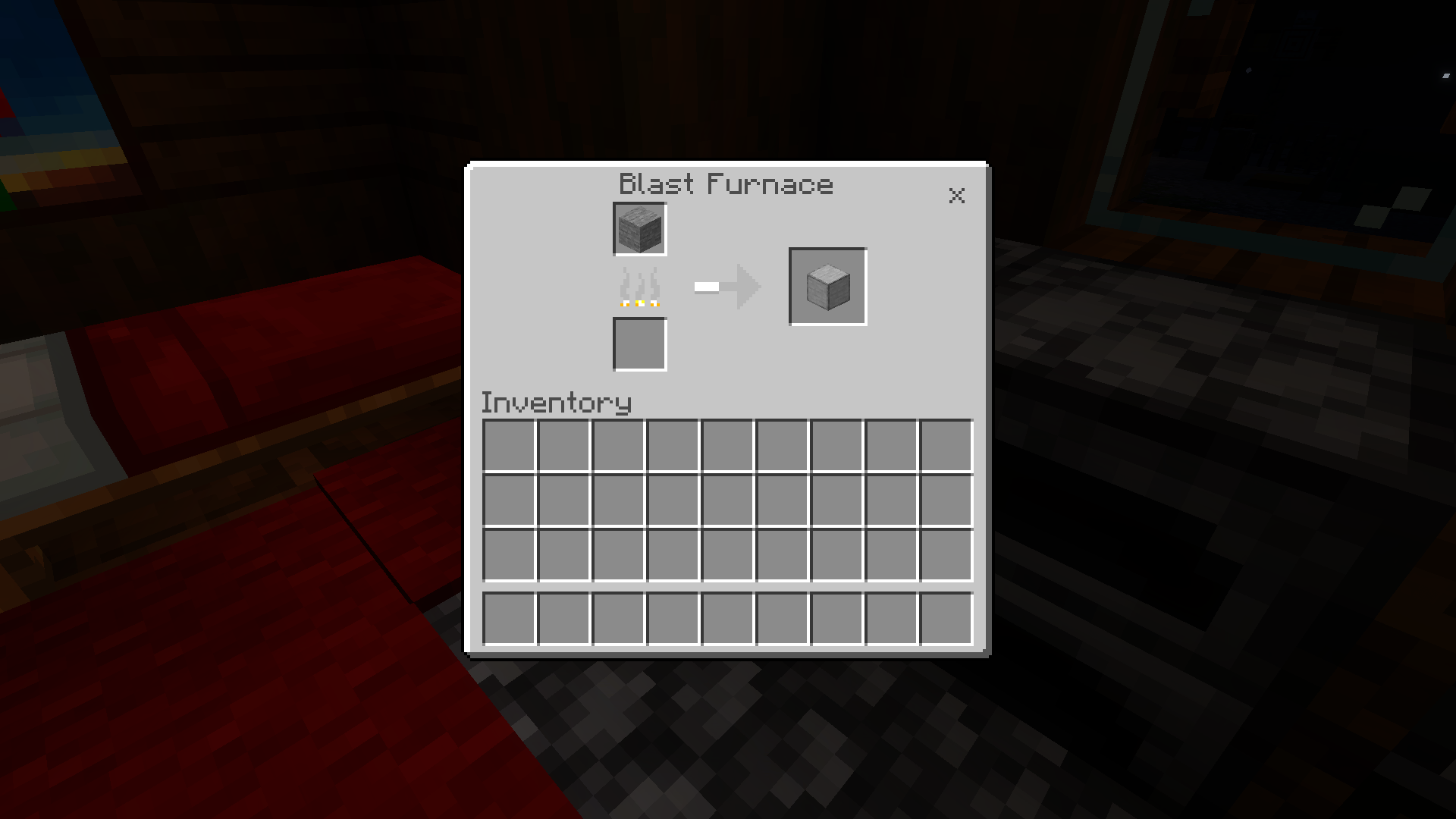 Smelting stone to smooth stone in blast furnace