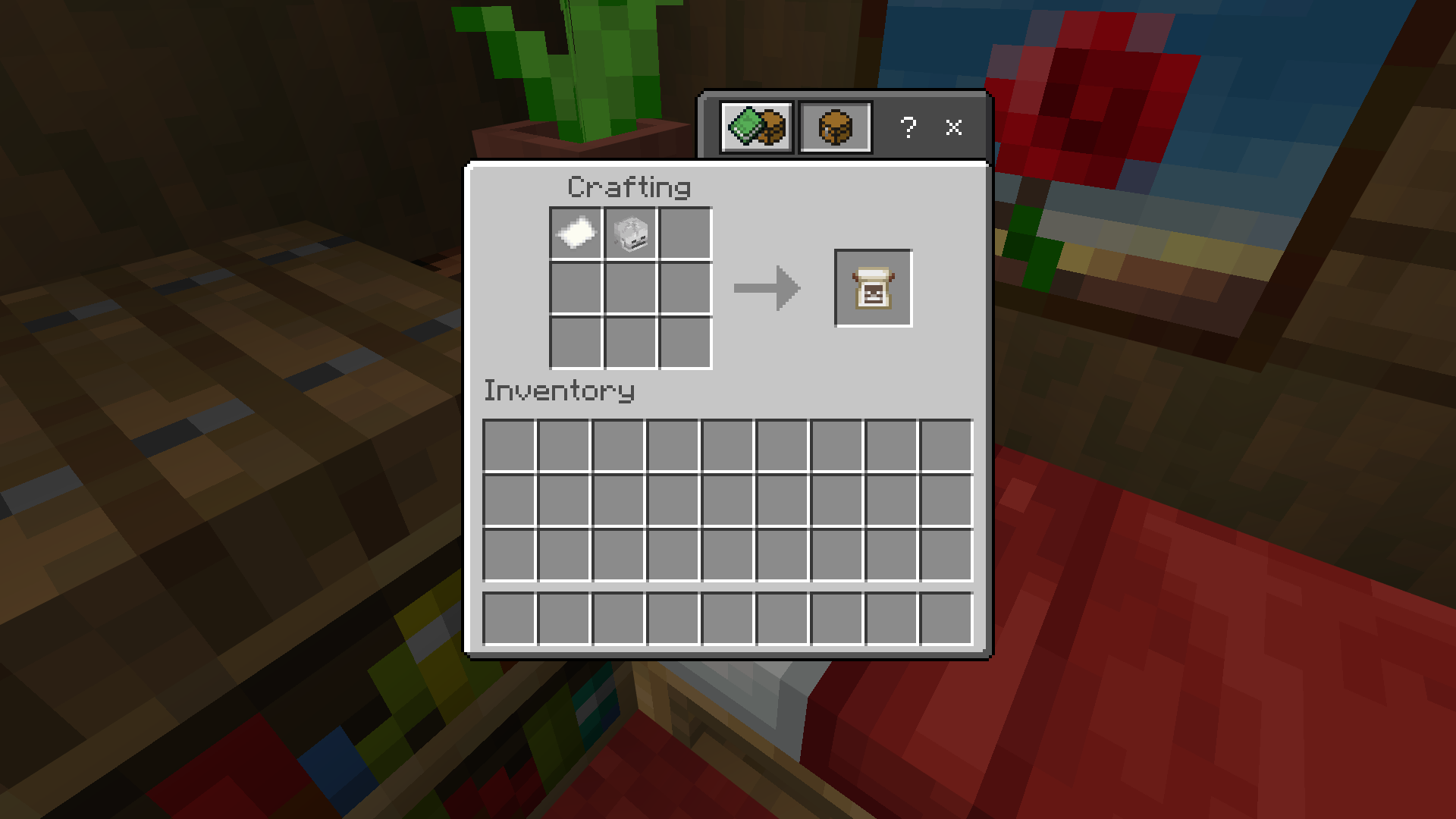 Skull & Paper craft to Banner Pattern in crafting table