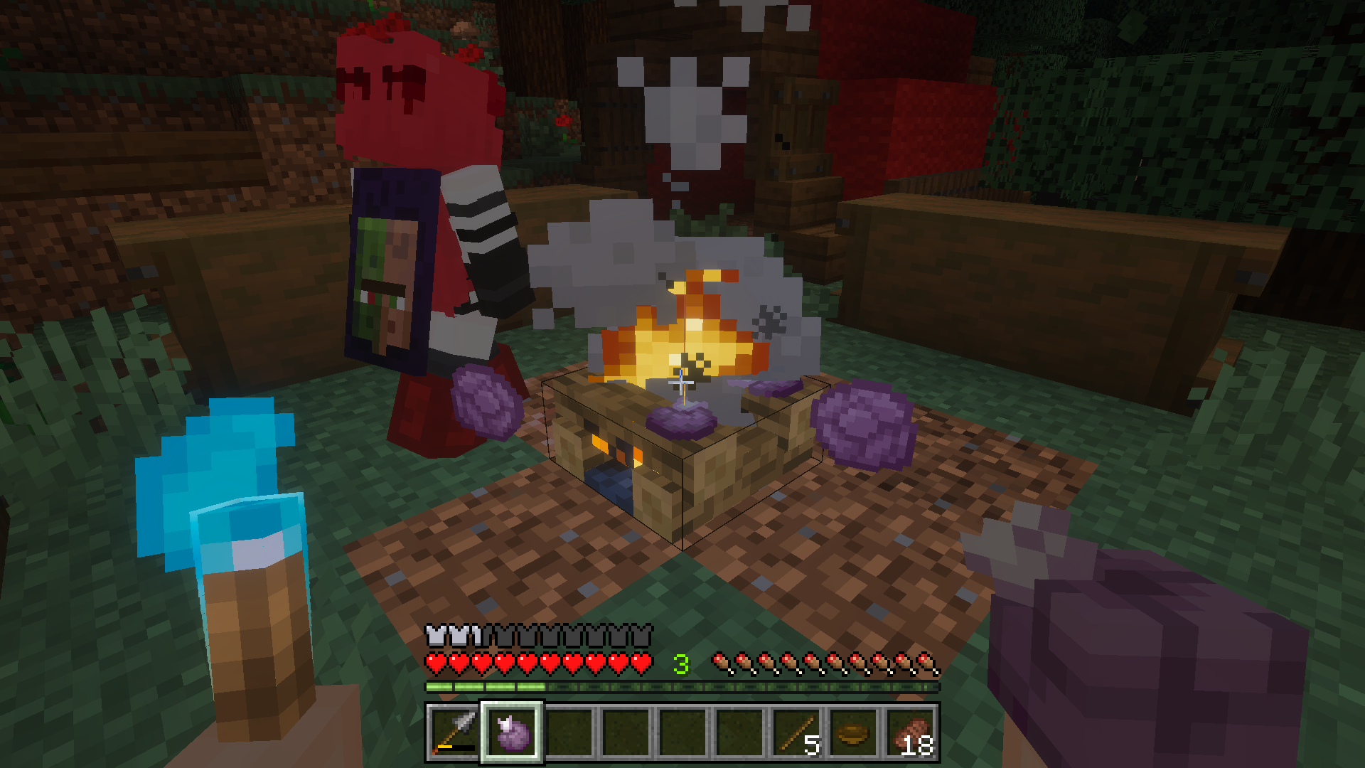 Roasting Chorus Fruit to Popped Chorus Fruit in Campfire (also work with Smoker)