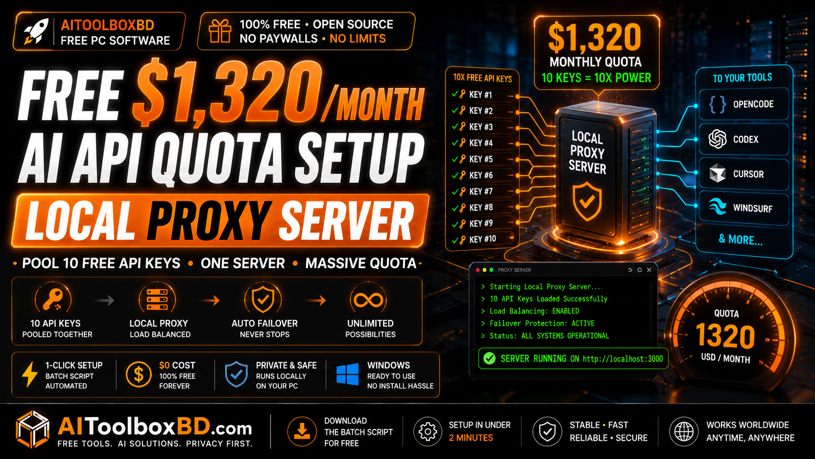 free AI API proxy server — unlock 22 frontier models in OpenCode