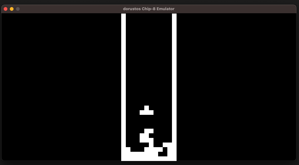 Screenshot of dorustos running a Tetris ROM