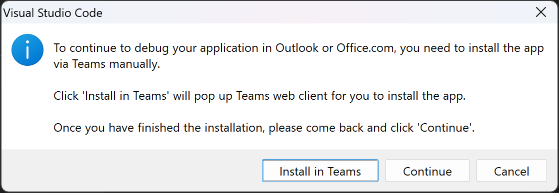 Install in Teams VSC Local