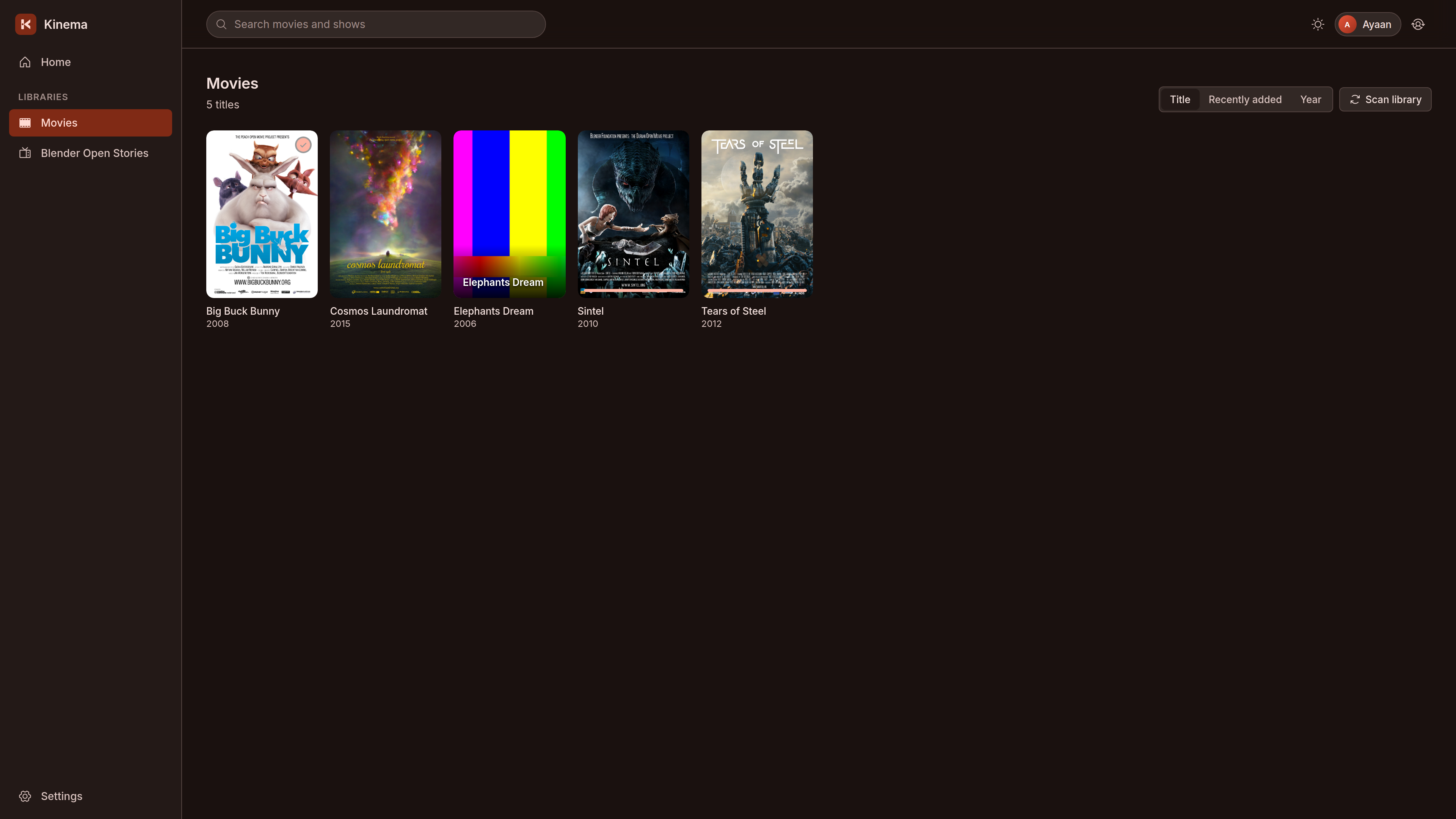 Kinema Library Browse