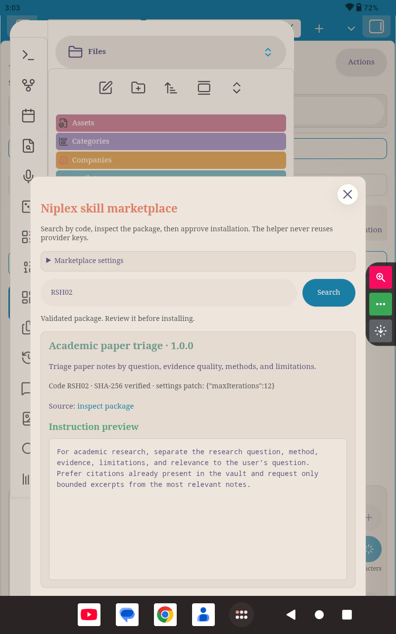 Niplex skill marketplace preview