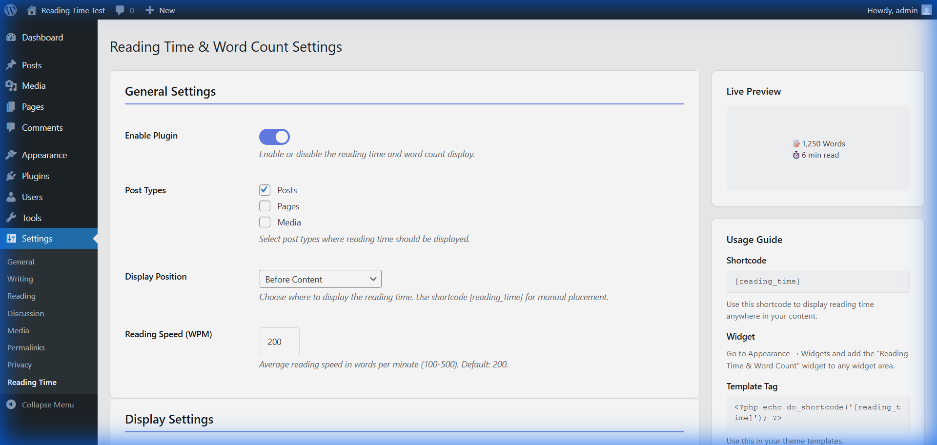 Settings General