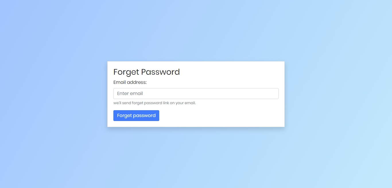 Bootstrap Forget Password