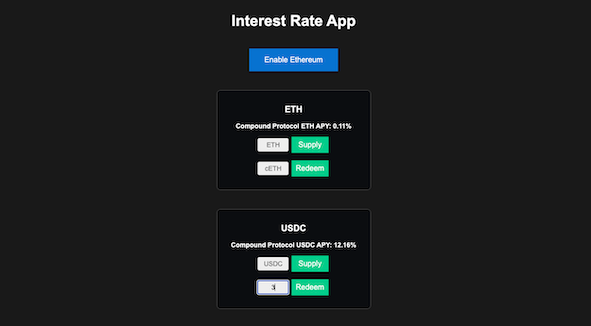 Interest Rate App Screenshot