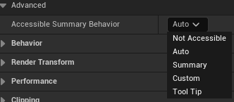 Accessibility Summary Behavior Overview