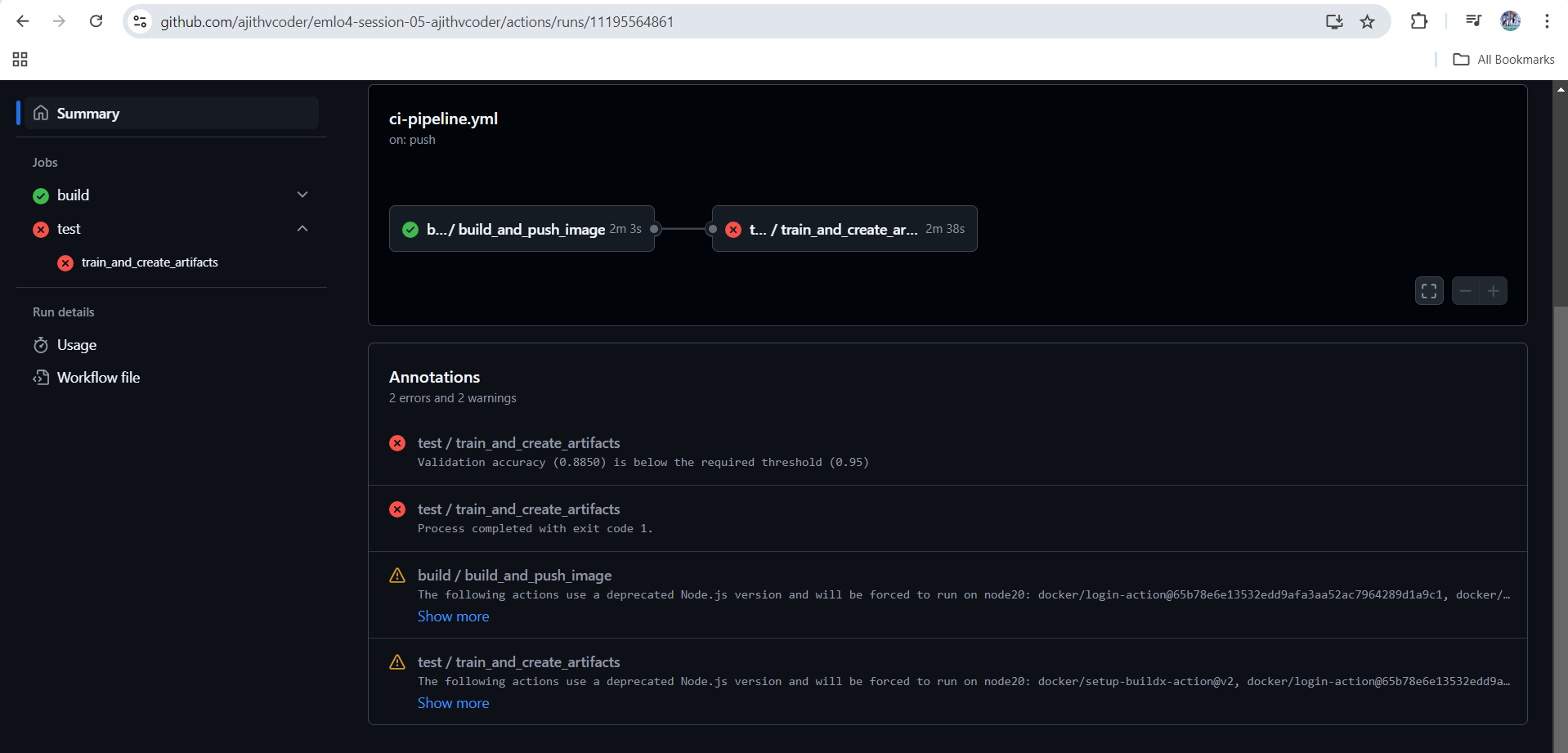 CI Pipeline Failure