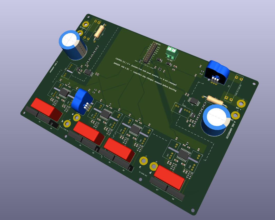 DAB 3k3W - 3.3 kW Dual Active Bridge power board, from the project README