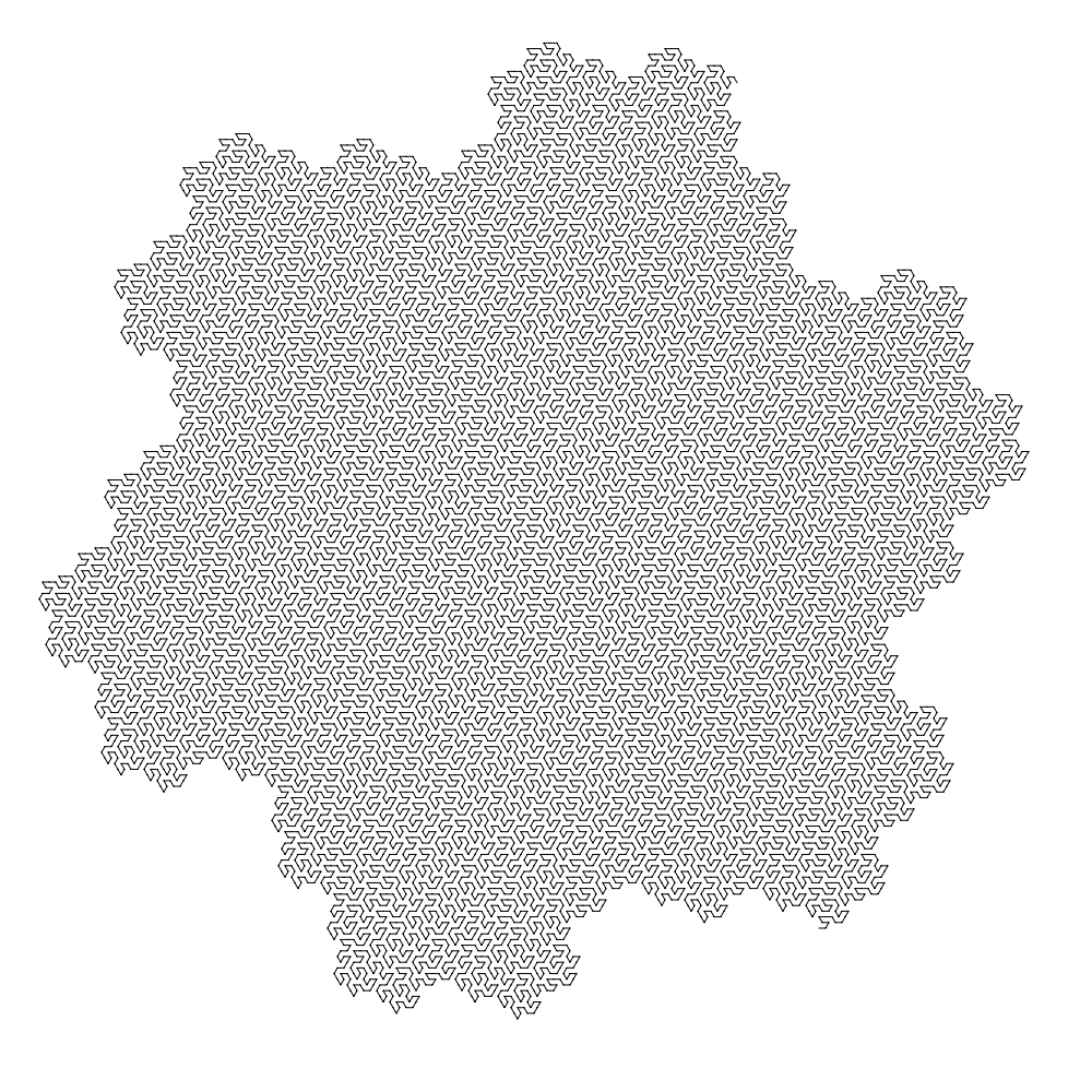 Hexagonal gosper curve output