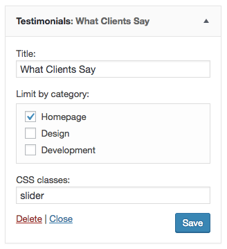 Testimonials widget