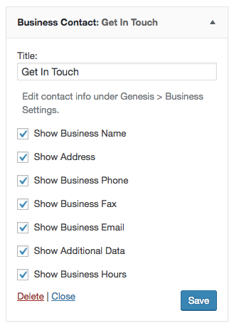 Business Contact widget