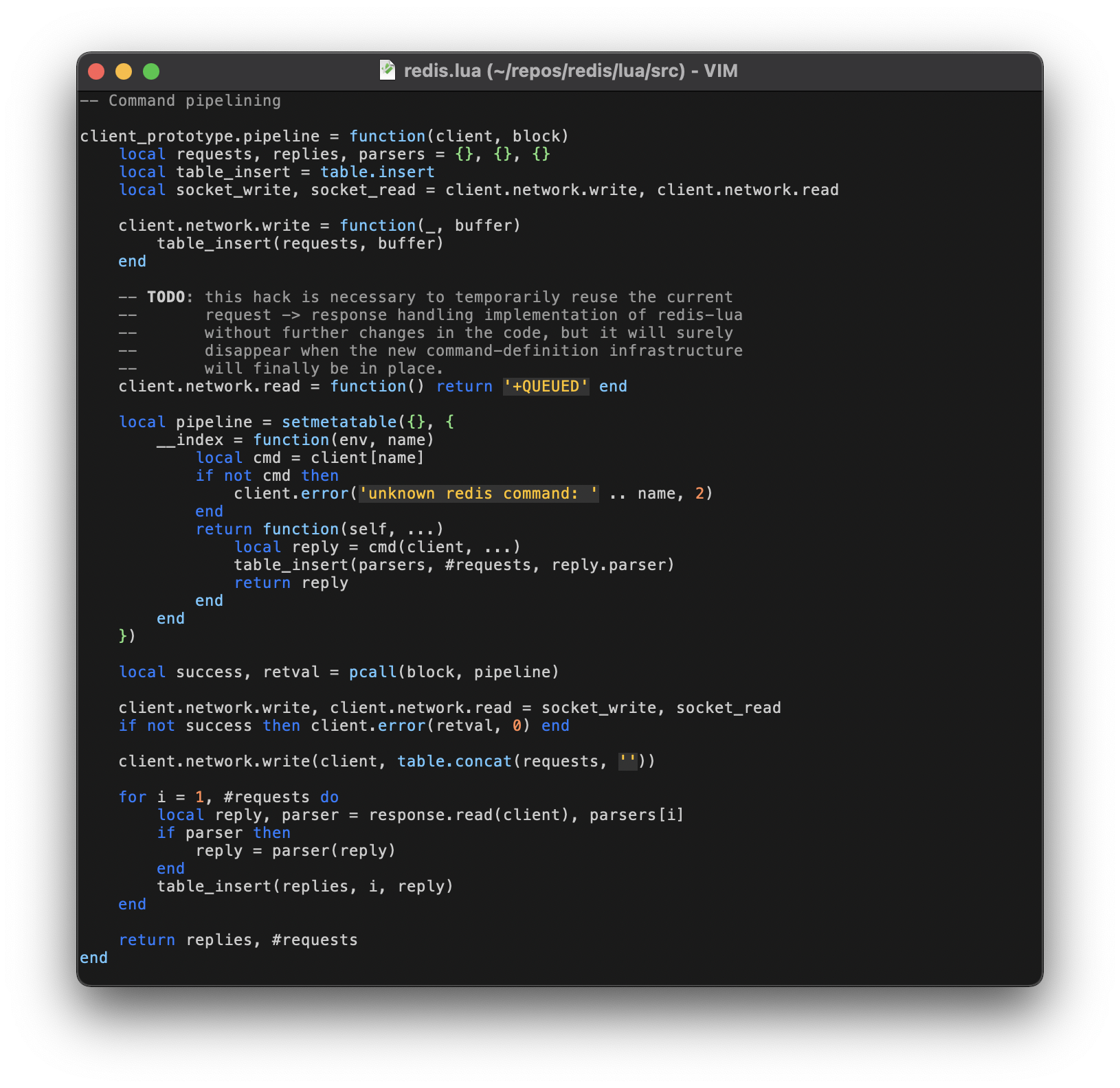 Screenshot of Lua code.