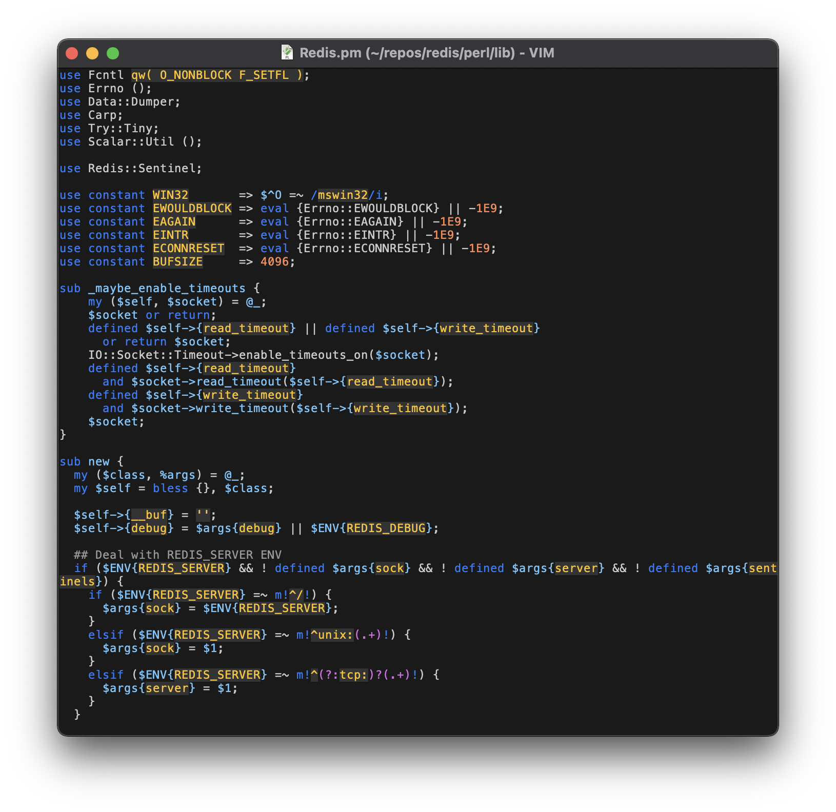 Screenshot of Perl code.