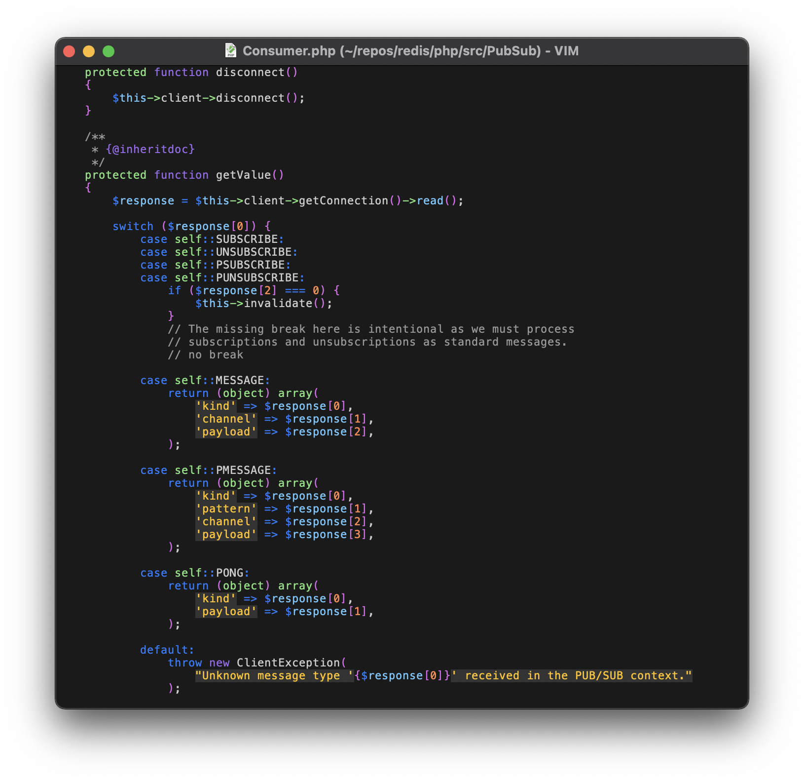 Screenshot of PHP code.