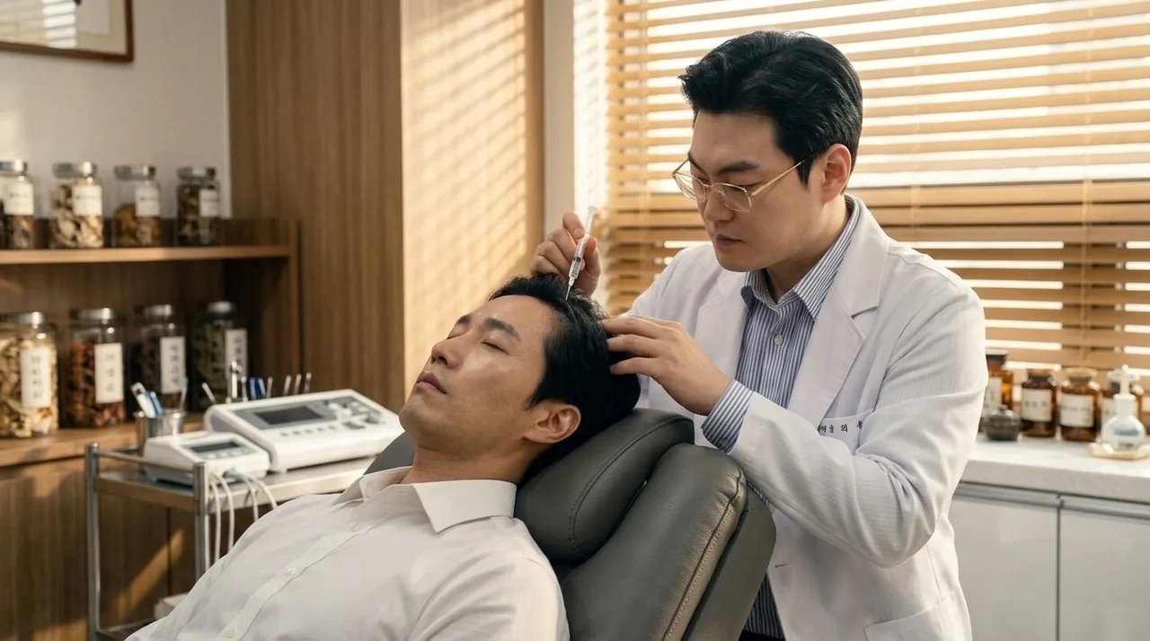 거북목 혈류 병목을 추나로 열고, '모낭 약침'으로 뿌리를 채웁니다