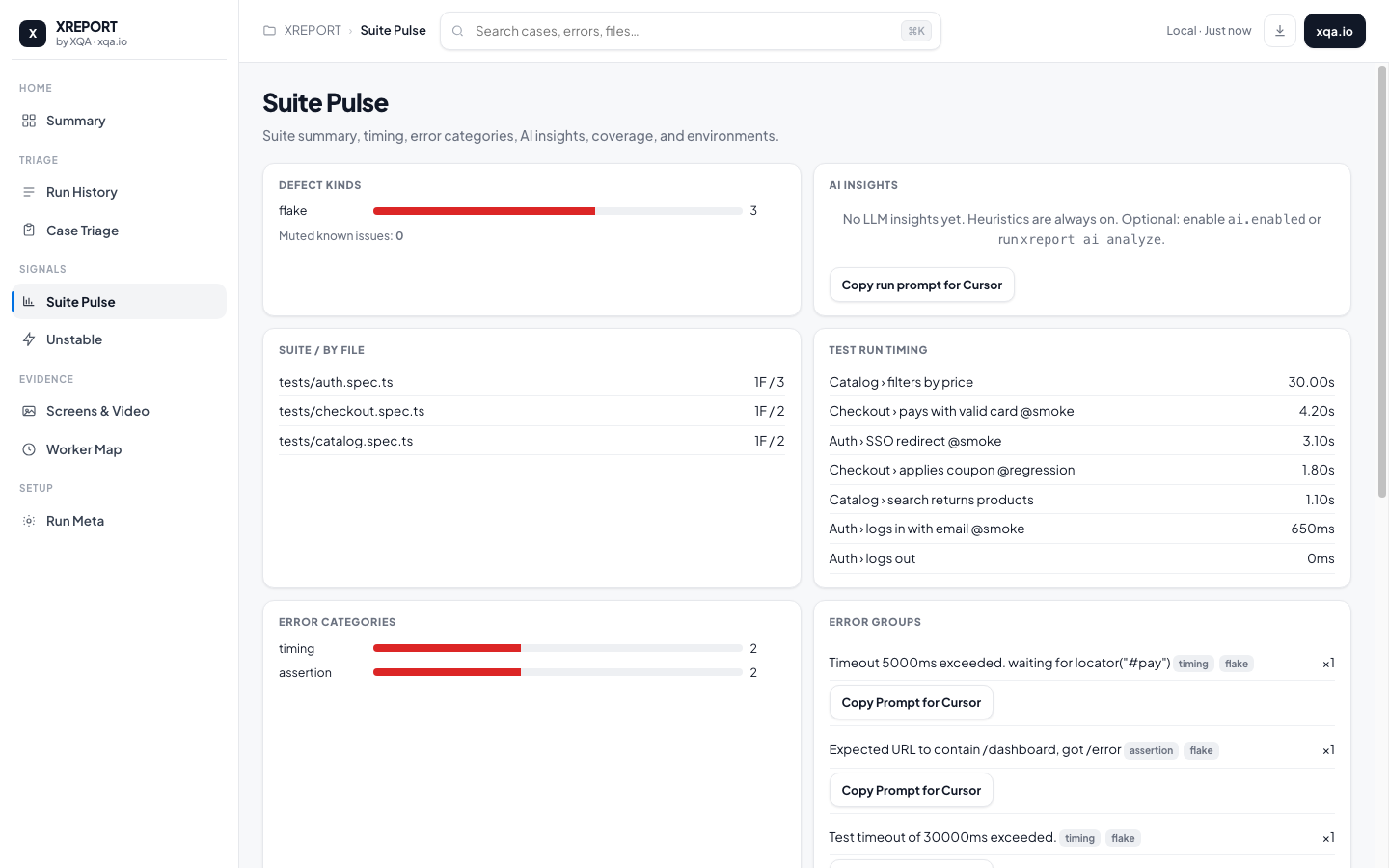 XREPORT Suite Pulse