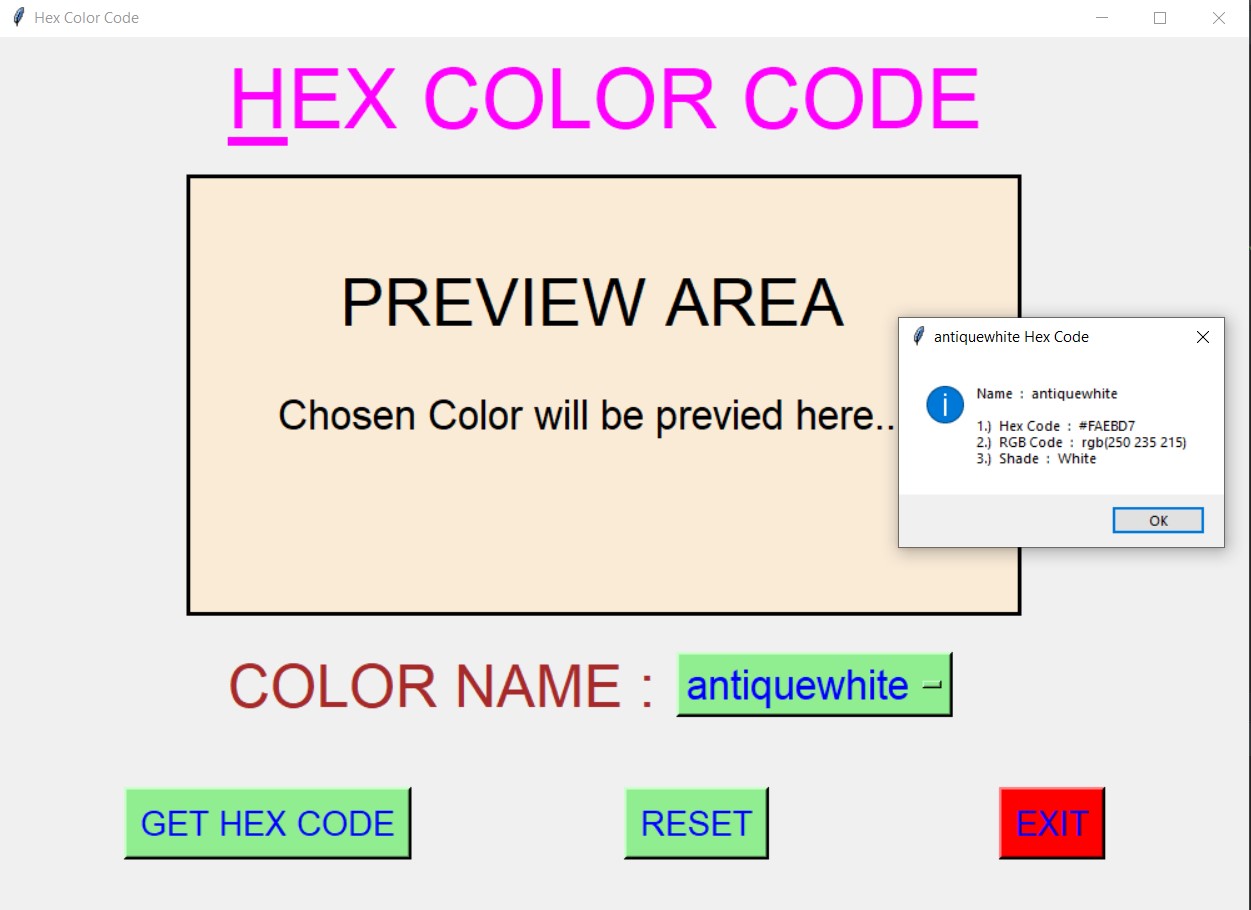 Get Hex Code Online