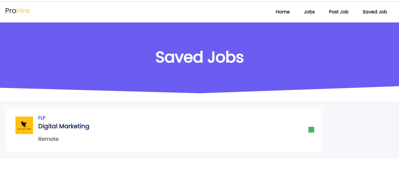 Saved Jobs