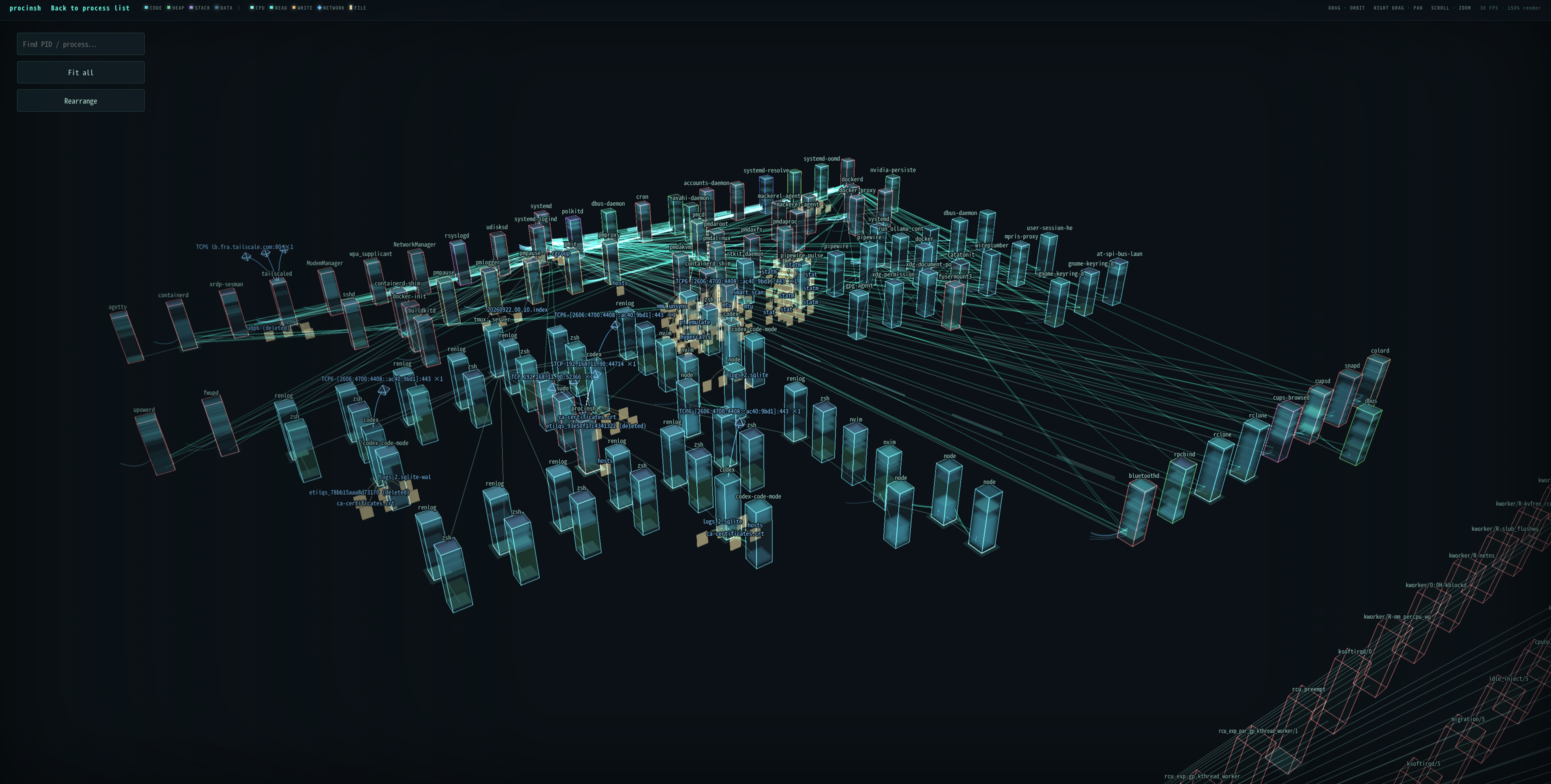 Screenshot of space view
