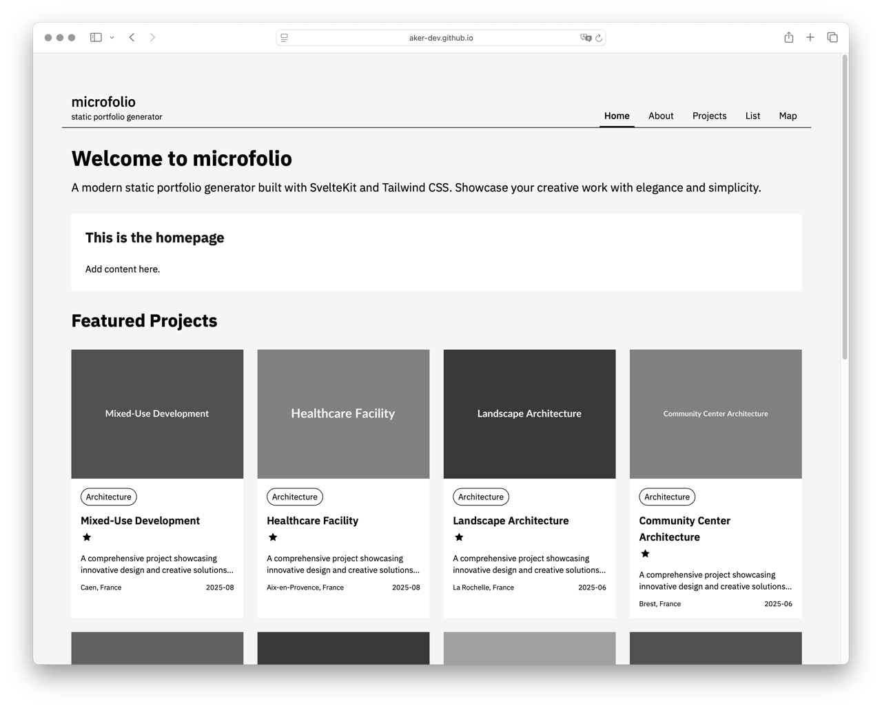 microfolio Homepage