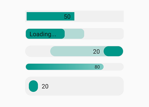 Text Round Corner Progress Bar