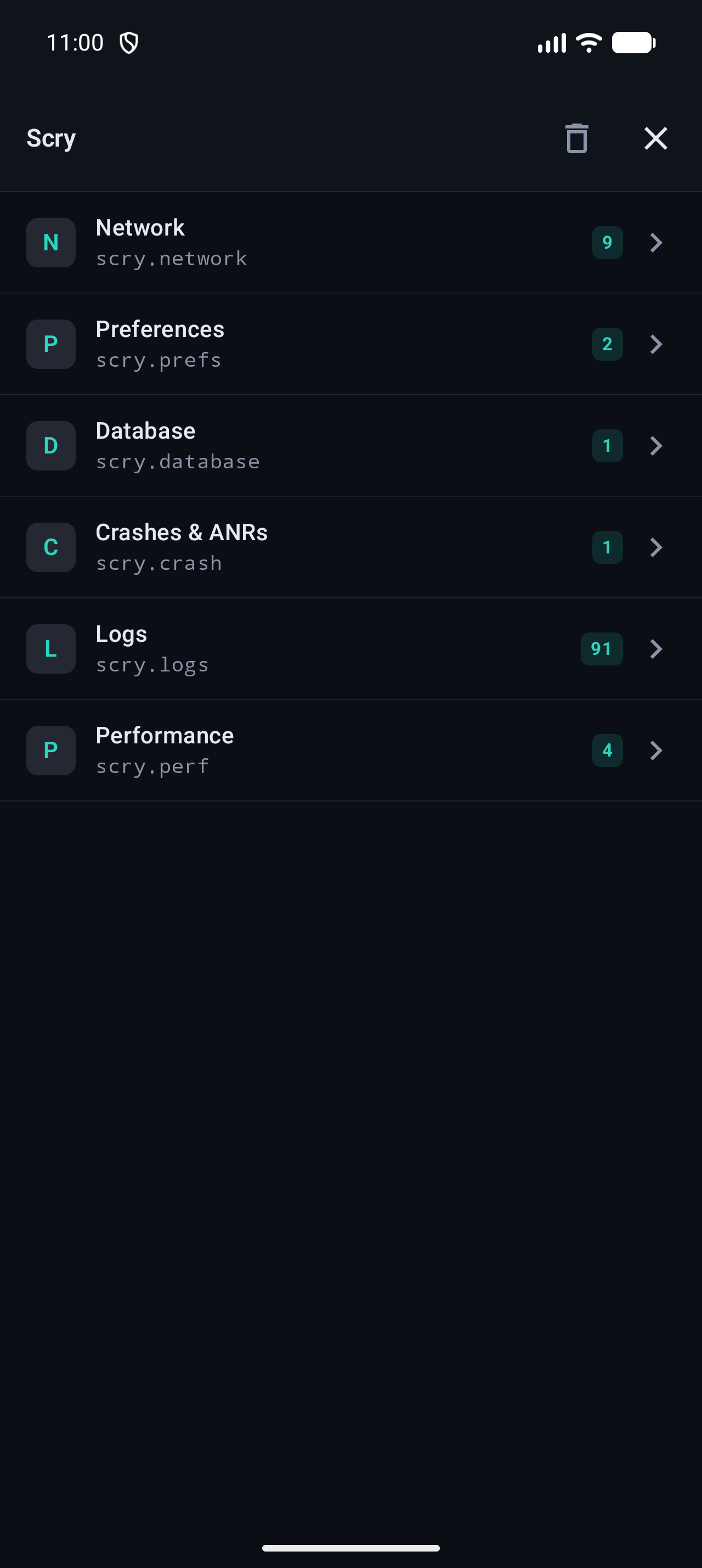 Plugin list with live badges