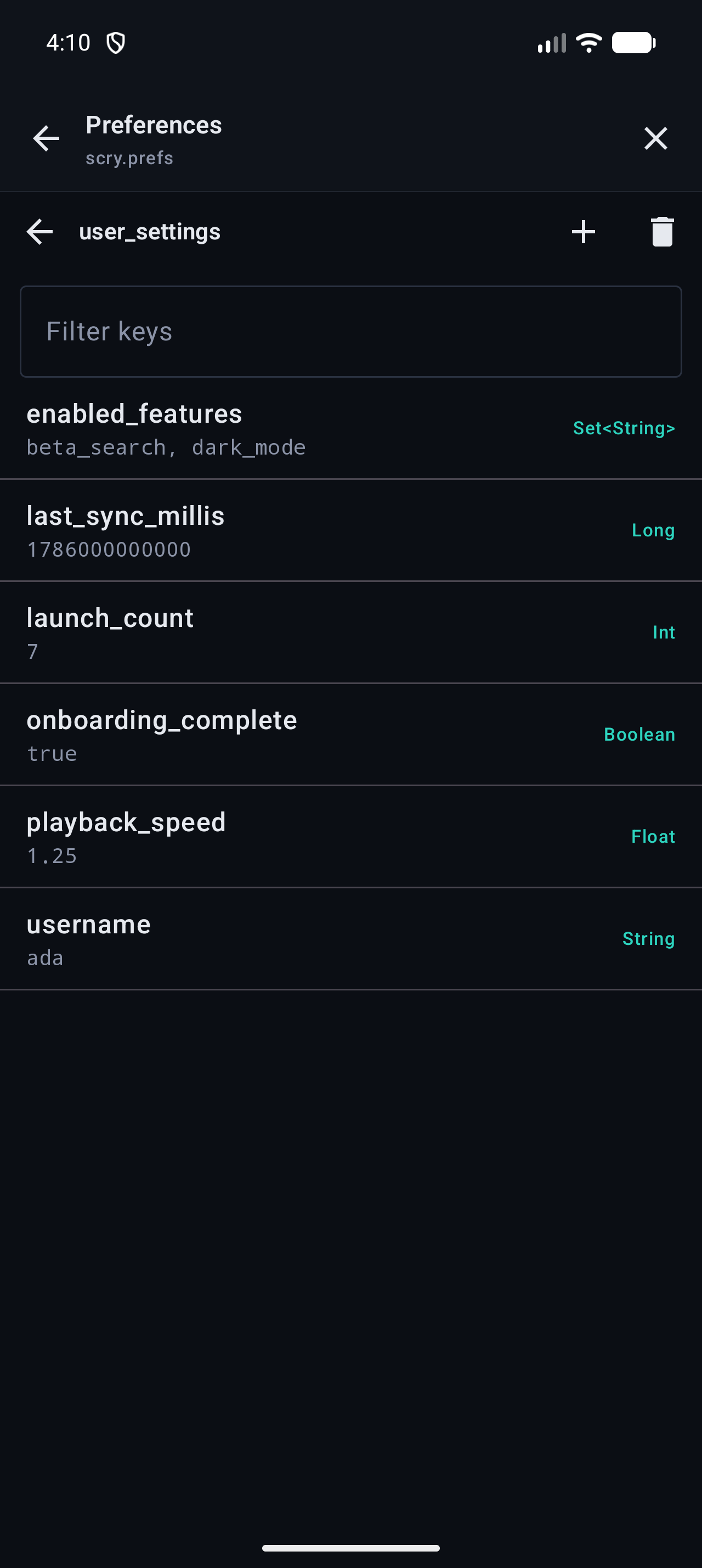 Typed preferences editor