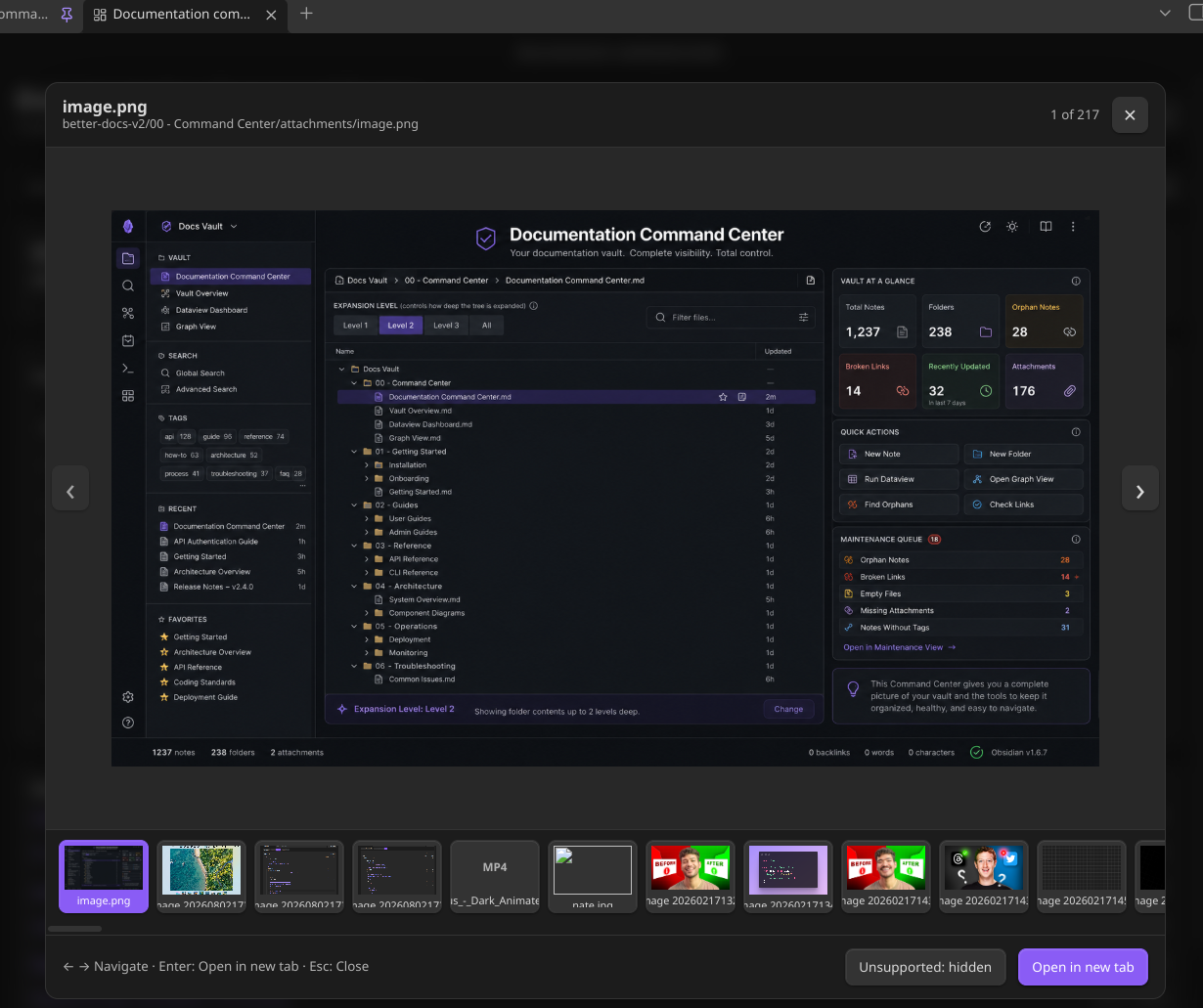 Documentation Command Center gallery view