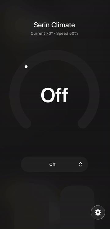 HomeKit climate control interface