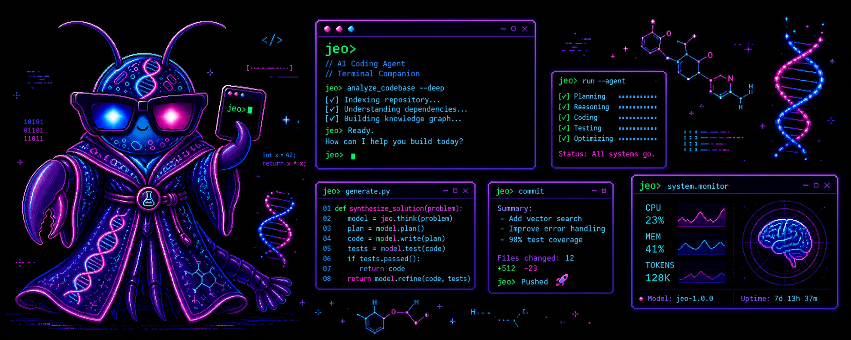 jeo-code 自主编码代理主视觉插图
